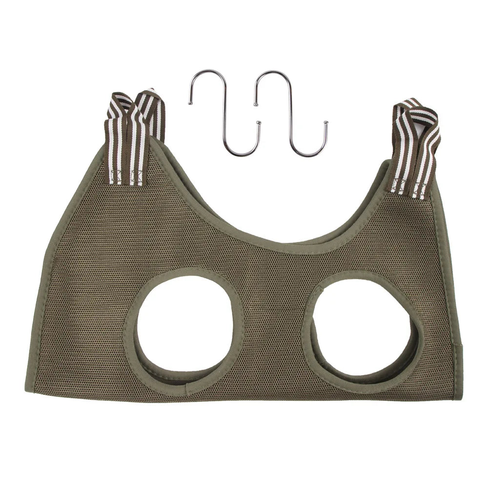 Grooming hammock mesh, loops and paw openings